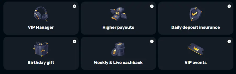 VIP manager, higher payouts and cashback rewards online