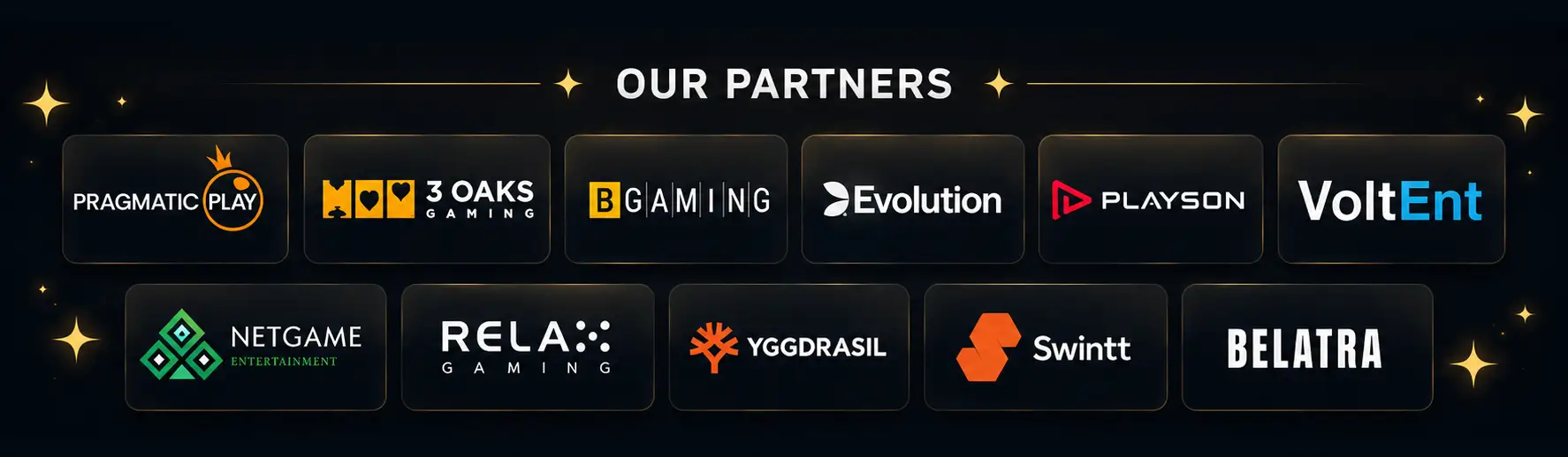 Official RocketPlay casino game software providers
