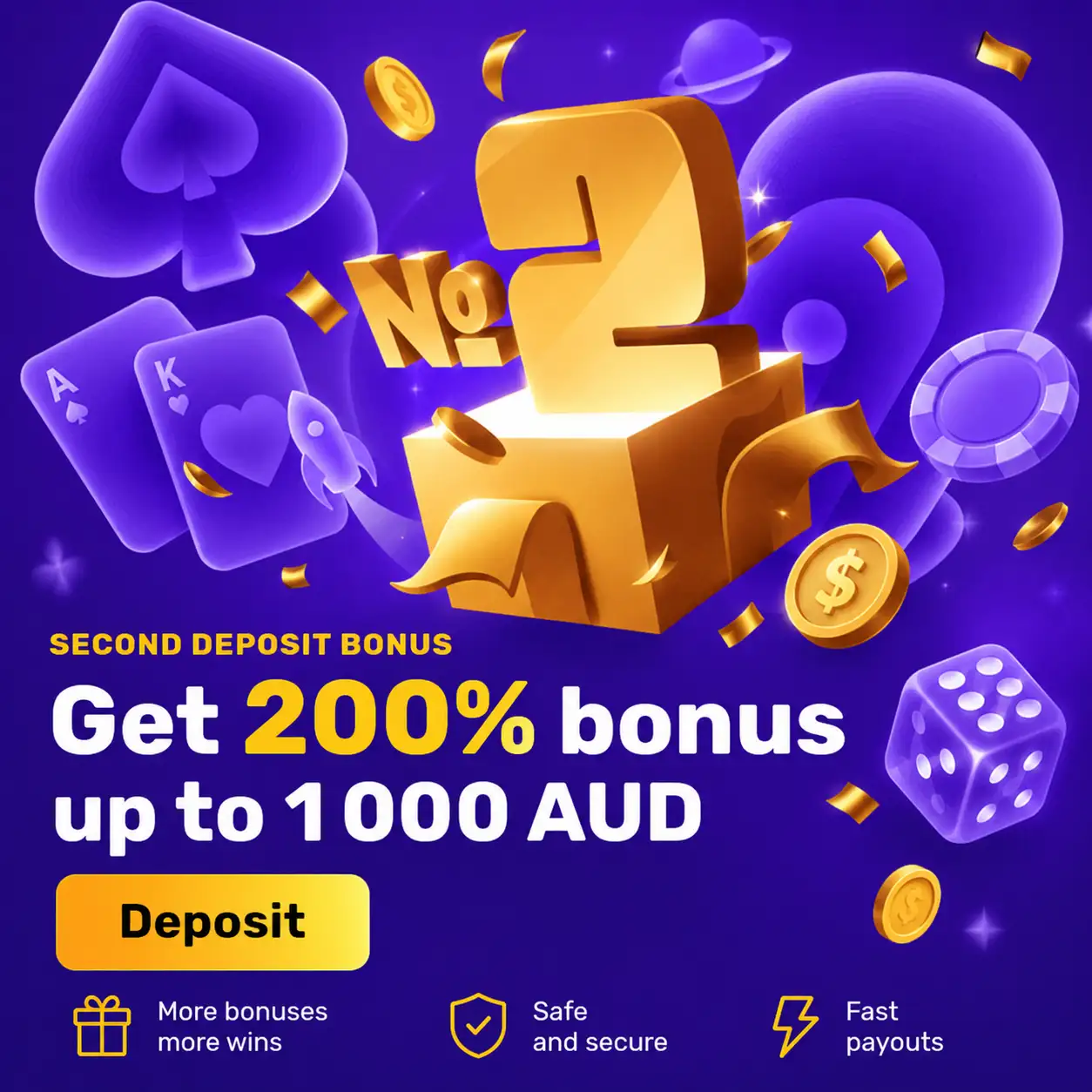 RocketPlay AU: claim 200% match bonus on second deposit